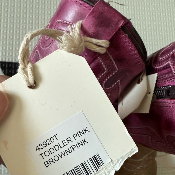 Shyanne|NWT,Brown & pink toddler leather boots, ,cowgirl western style•••!Size 3 - Picture 11 of 13